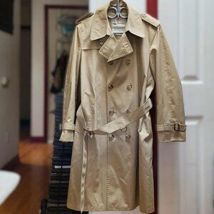London Fog Tan Double-Breasted Trench Coat